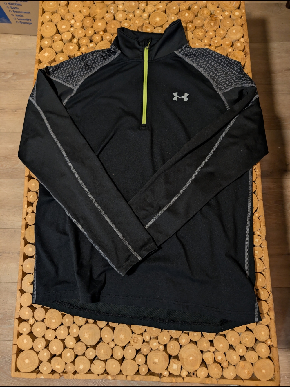 Under Armour Black Performance Half-Zip with Lime Zipper